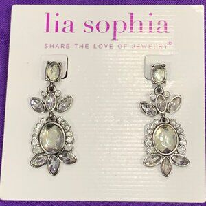 NWT Lia Sophia Black Swan earrings